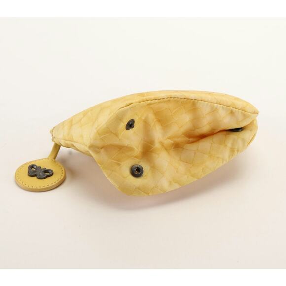 Bottega Veneta Intrecciato Print Yellow Nylon Cosmetic Bag - Picture 5 of 10